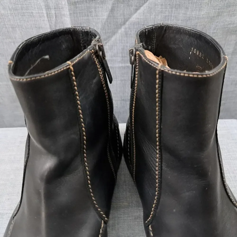 %Hugo Boss Black Leather Chelsea Chukka Ankle Boots Men's SZ 8 / D9